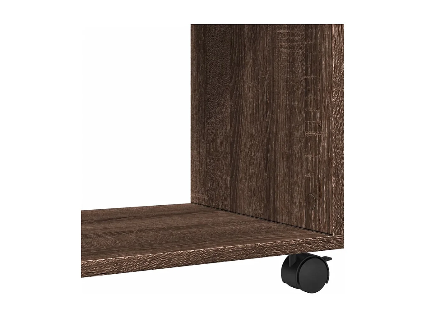 Mesa auxiliar con ruedas de madera de ingeniería de roble marrón