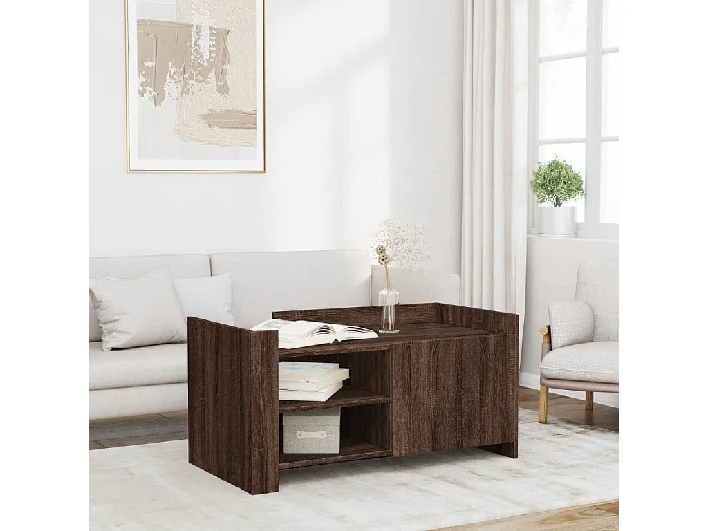 Tavolino da caffè in rovere marrone 100x50x50 cm in legno ingegnerizzato