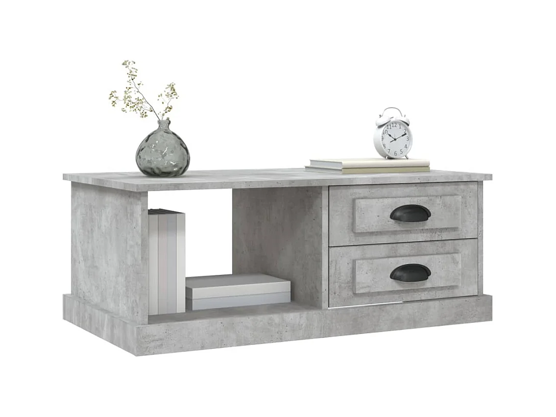 Table basse Gris béton 90x50x35 cm Bois d'ingénierie