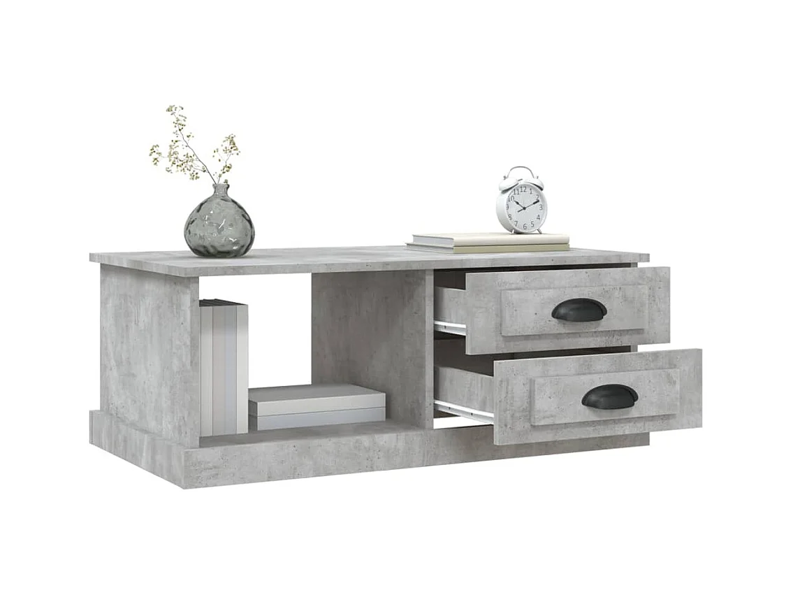 Table basse Gris béton 90x50x35 cm Bois d'ingénierie