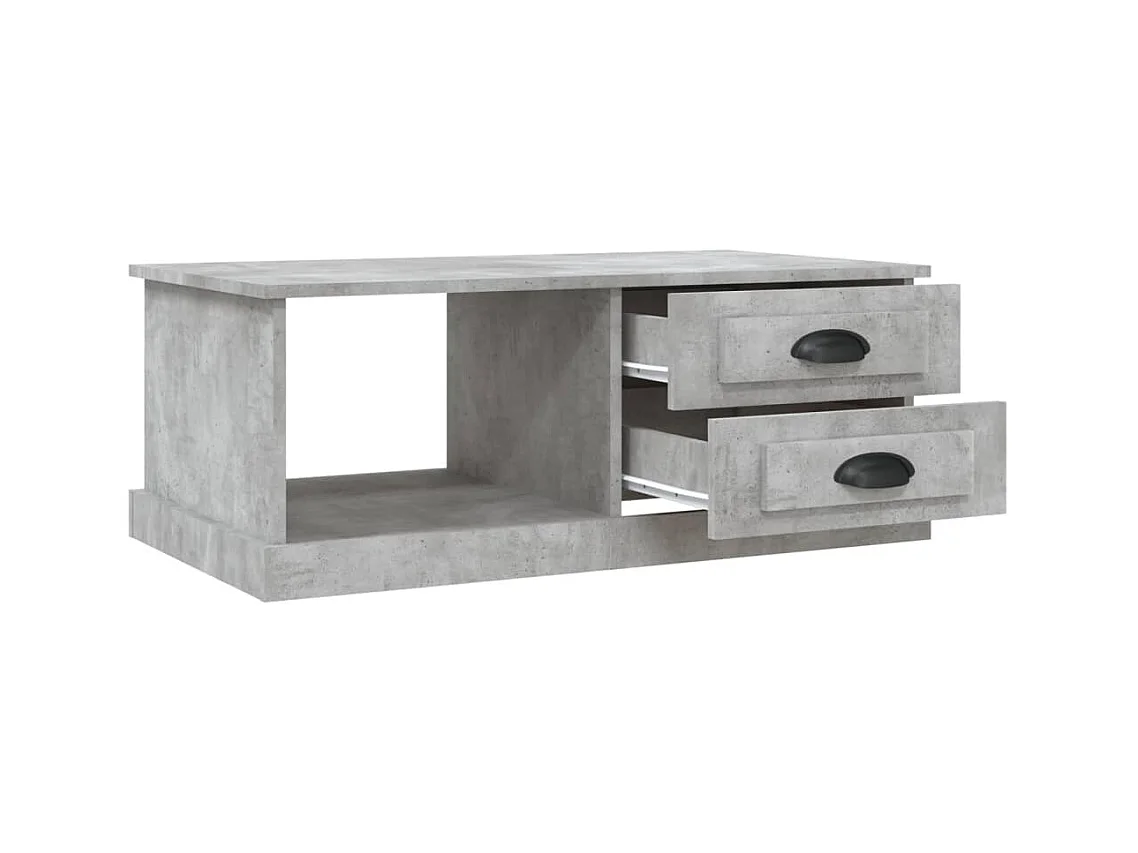 Table basse Gris béton 90x50x35 cm Bois d'ingénierie
