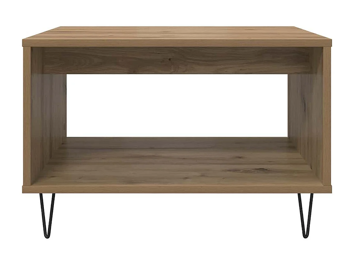 Table basse chêne artisanal 60 x 50 x 40 cm Bois d'ingénierie
