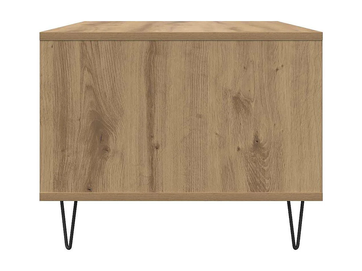 Table basse chêne artisanal 60 x 50 x 40 cm Bois d'ingénierie