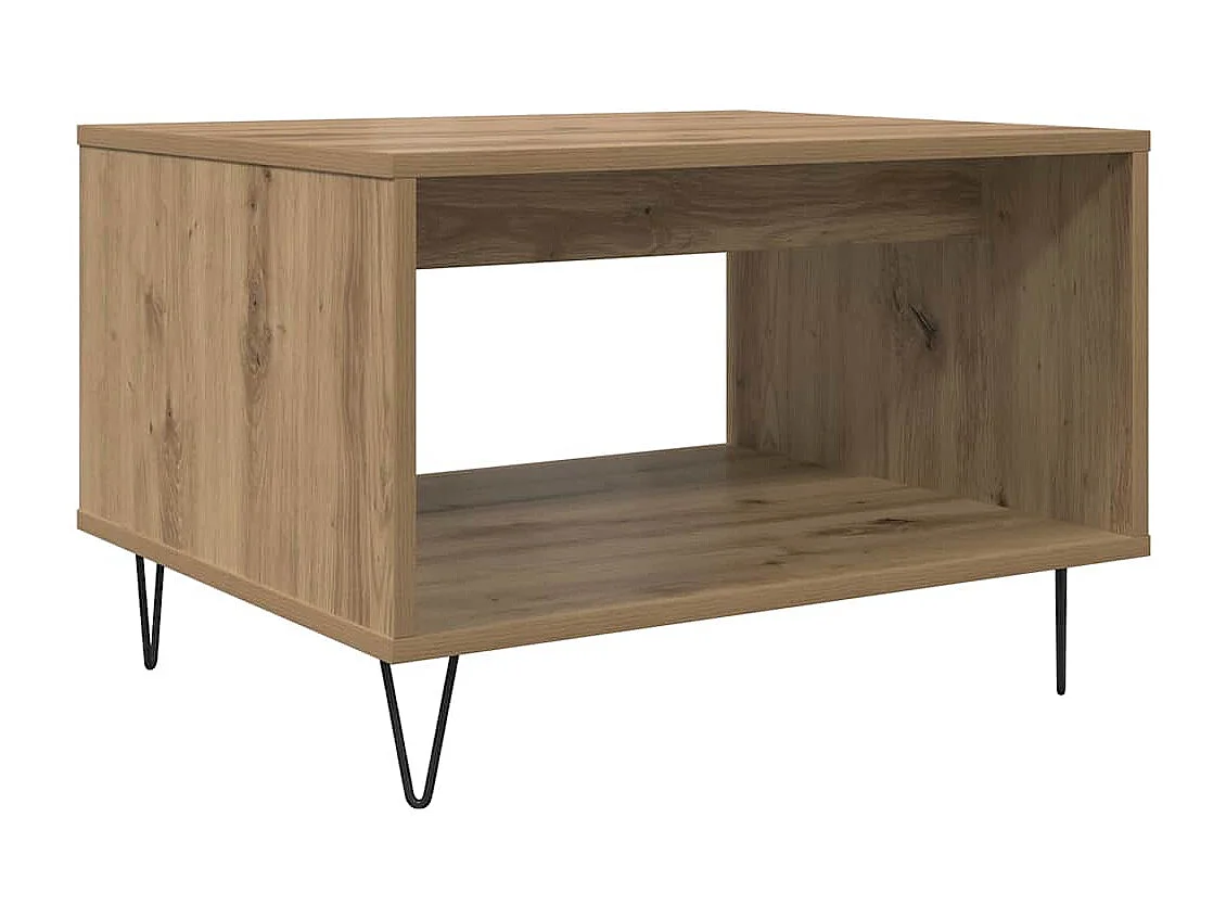 Table basse chêne artisanal 60 x 50 x 40 cm Bois d'ingénierie