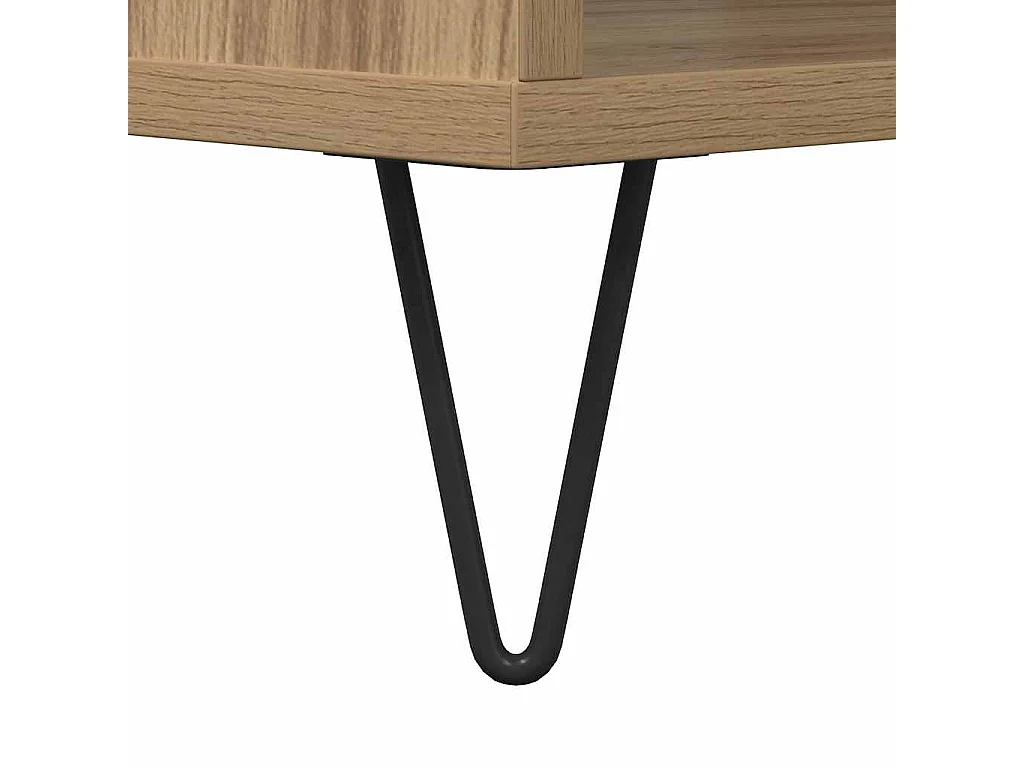 Table basse chêne artisanal 60 x 50 x 40 cm Bois d'ingénierie