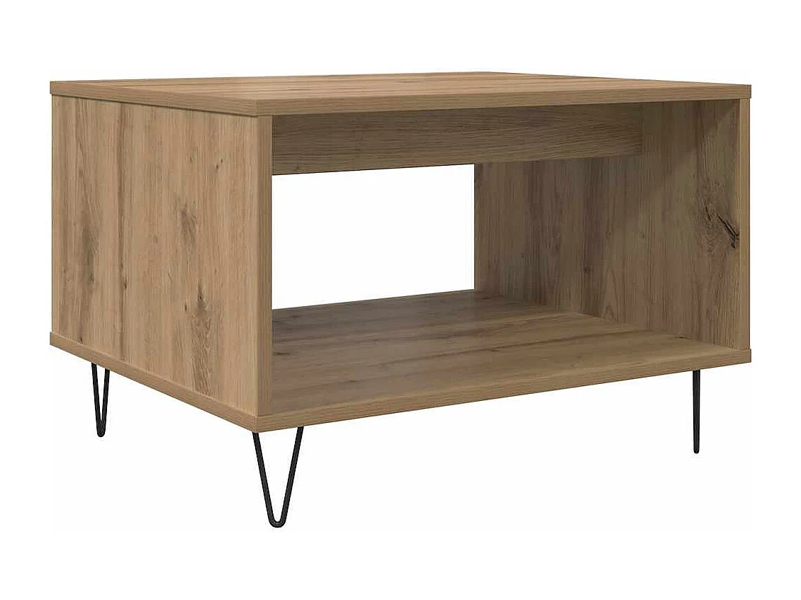 Table basse chêne artisanal 60 x 50 x 40 cm Bois d'ingénierie