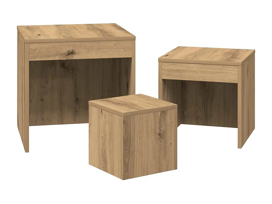 Mesas nido 3 piezas madera de ingeniería de roble hechas a mano