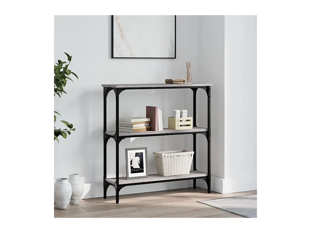 Table console sonoma gris 75x22,5x75 cm bois d'ingénierie