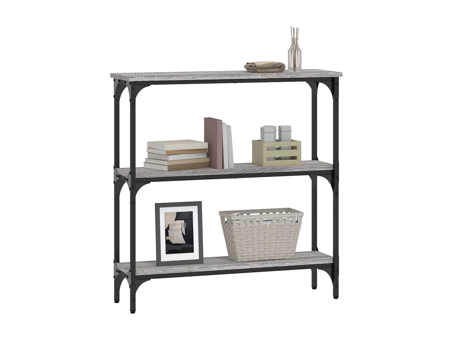 Table console sonoma gris 75x22,5x75 cm bois d'ingénierie