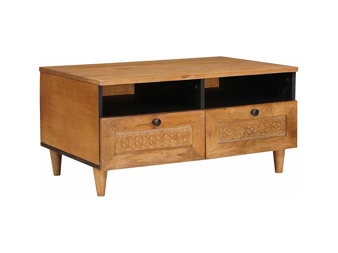 Table basse avec tiroir Marron clair 80 x 54 x 40 cm