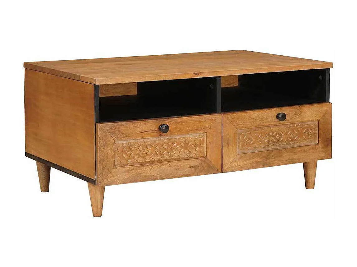 Table basse avec tiroir Marron clair 80 x 54 x 40 cm