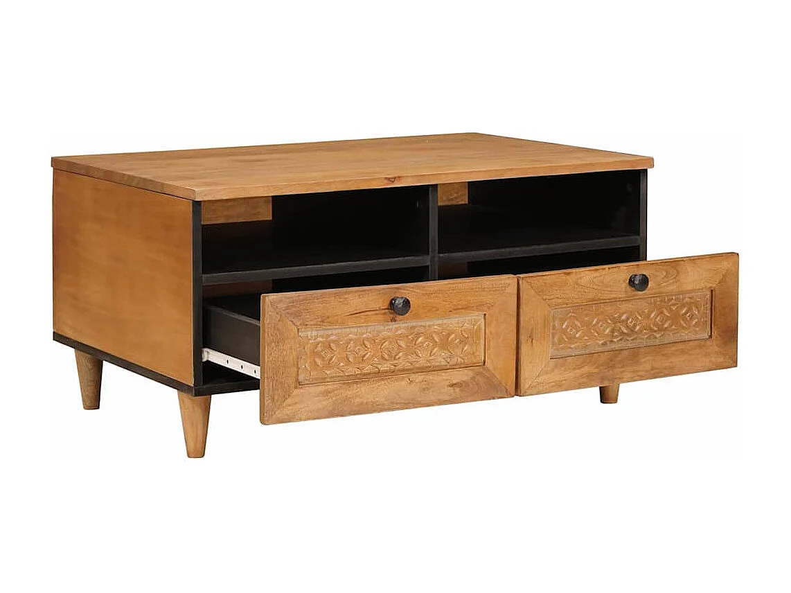 Table basse avec tiroir Marron clair 80 x 54 x 40 cm