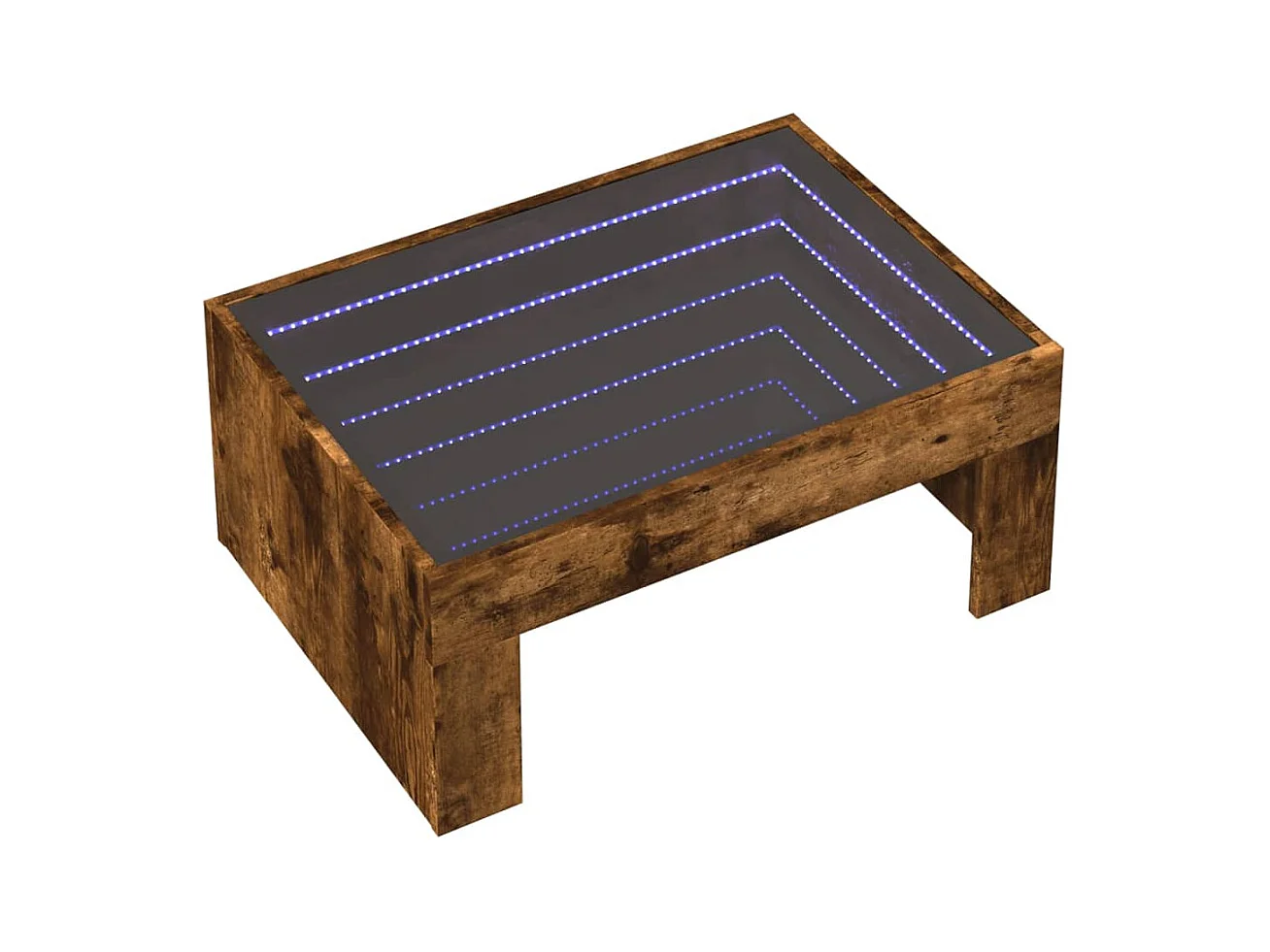 Salontafel met oneindige LED gerookt eiken 70x50x30 cm