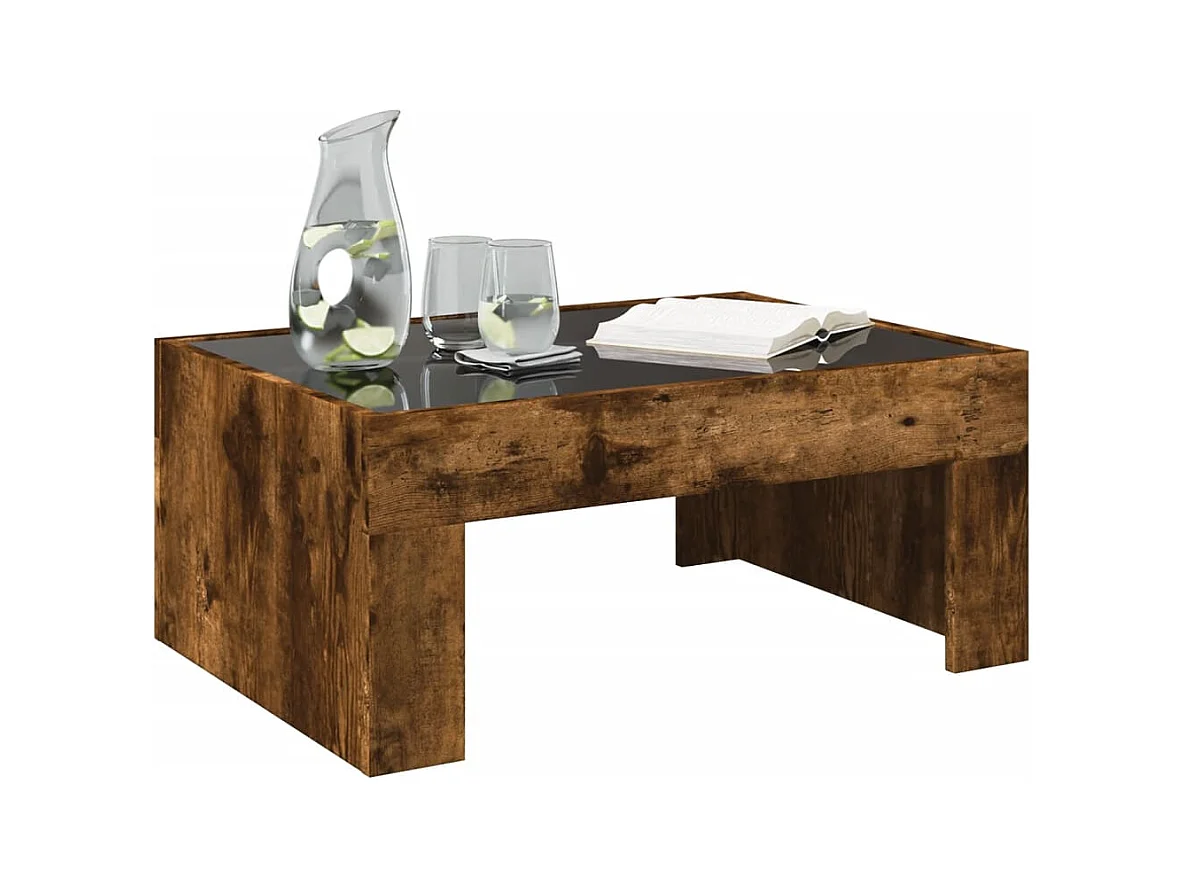 Salontafel met oneindige LED gerookt eiken 70x50x30 cm