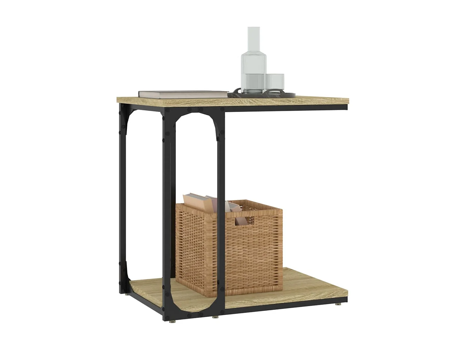 Mesa auxiliar de roble Sonoma 50x35x52 cm Madera de ingeniería