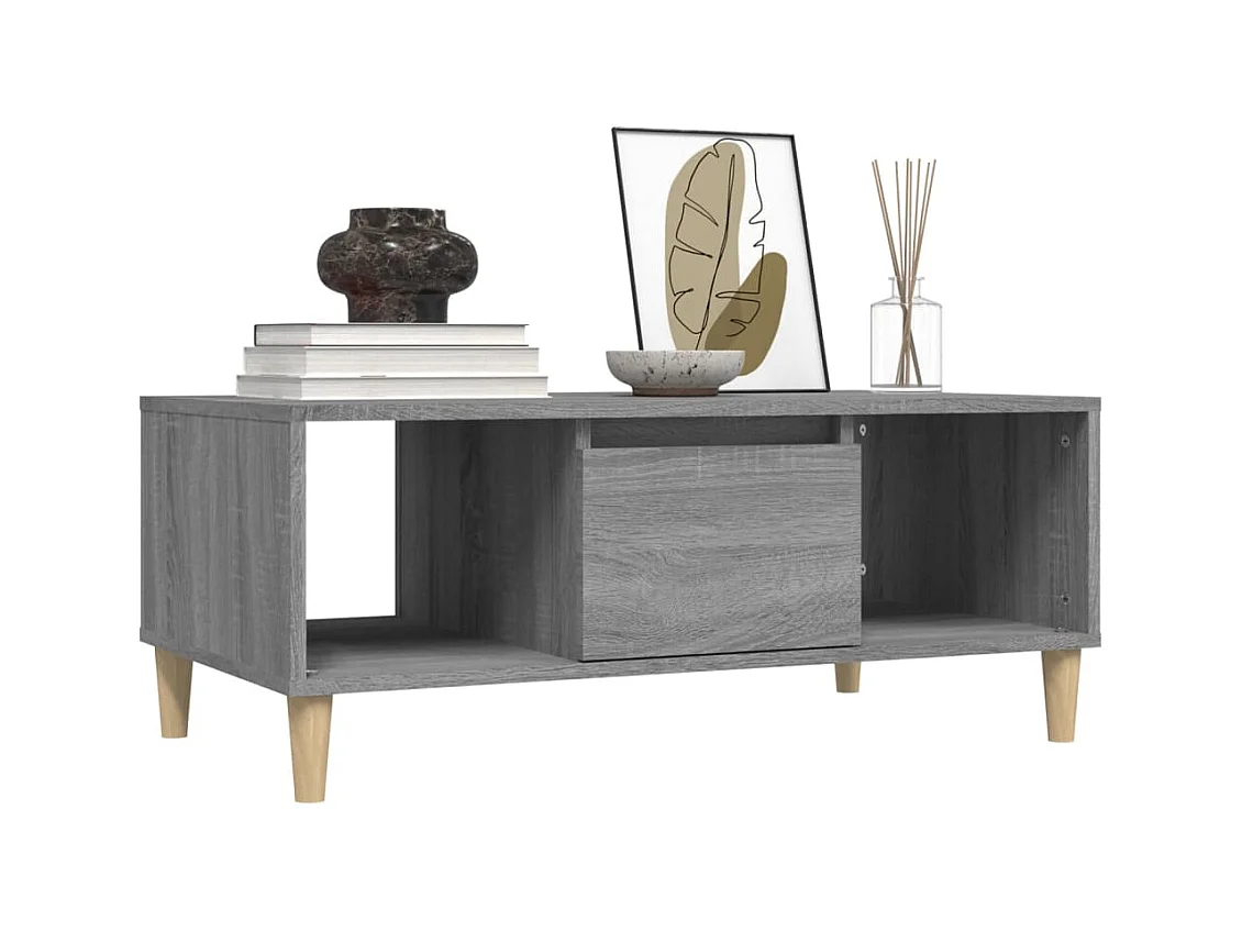 Tavolino da caffè Sonoma grigio 90x50x36,5 cm in legno ingegnerizzato
