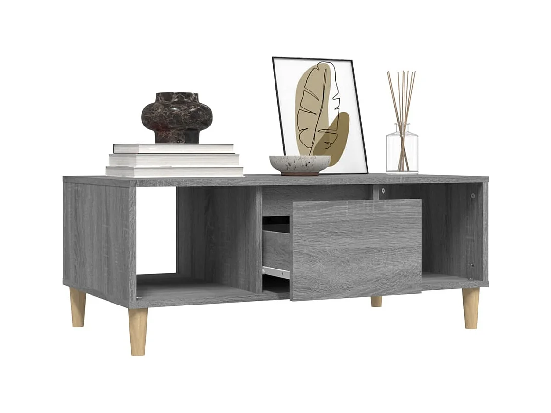 Tavolino da caffè Sonoma grigio 90x50x36,5 cm in legno ingegnerizzato