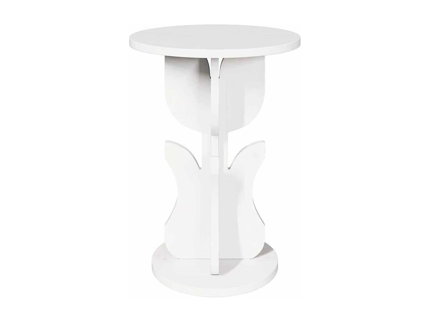 Witte bijzettafel 39,5 x 39,5 x 53,5 cm massief grenenhout