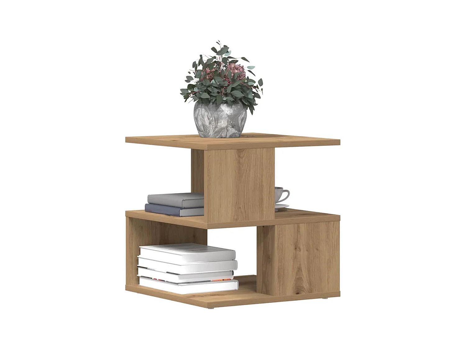 Tavolino laterale in rovere fatto a mano 40 x 40 x 40 cm