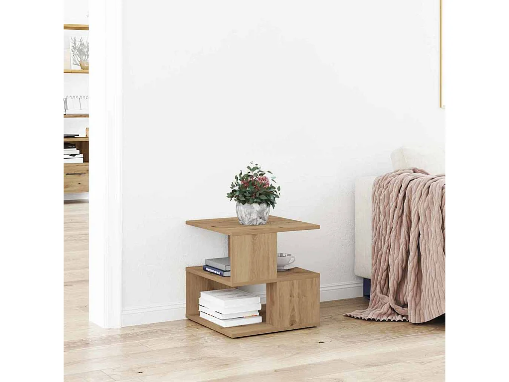 Tavolino laterale in rovere fatto a mano 40 x 40 x 40 cm