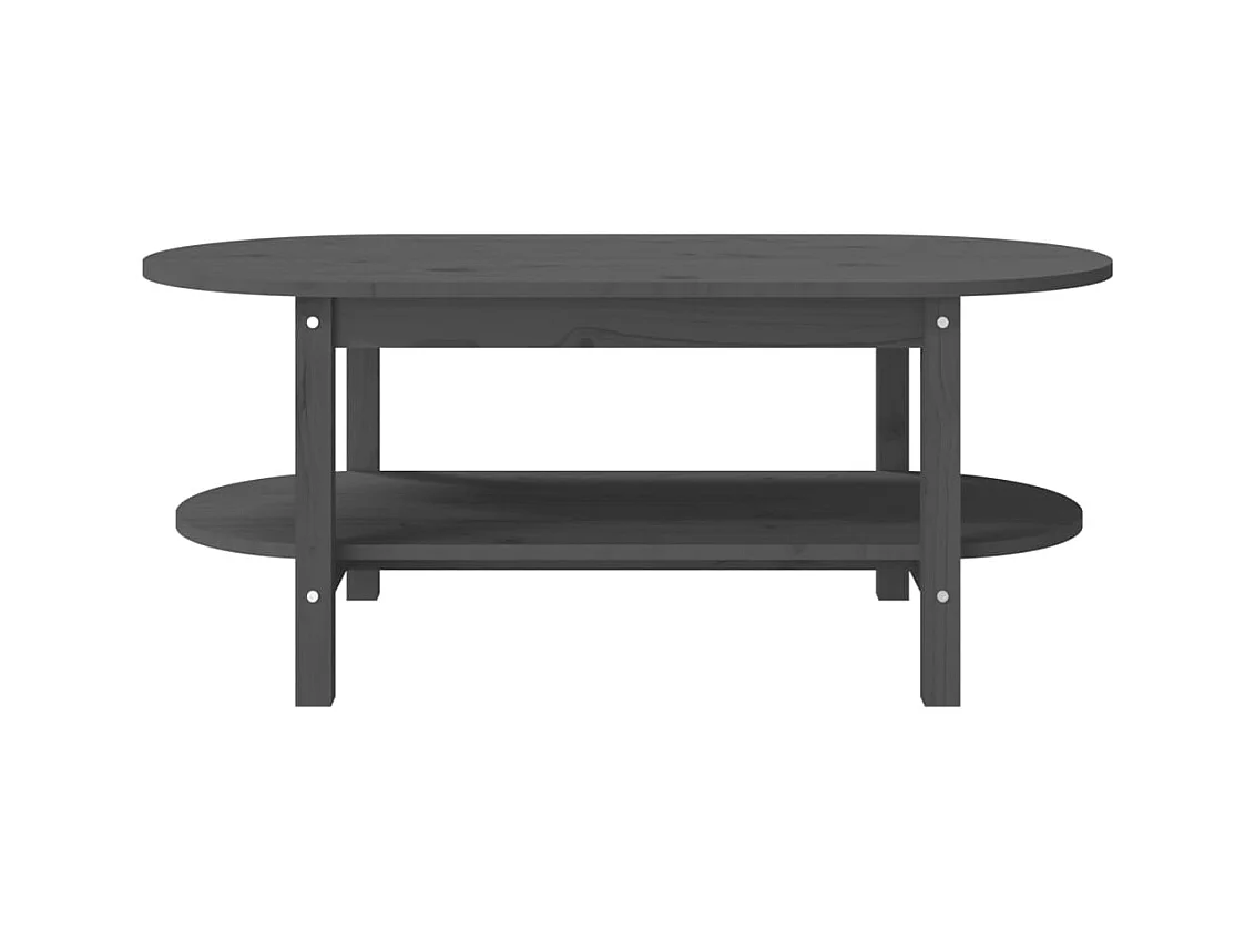 Table basse Gris 110x55x45 cm Bois massif de pin