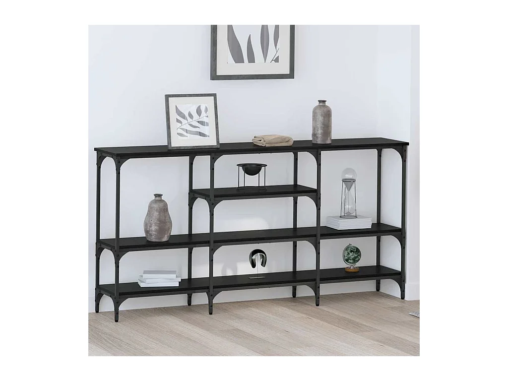 Table console Chêne noir 160 x 29 x 80 cm Bois d'ingénierie