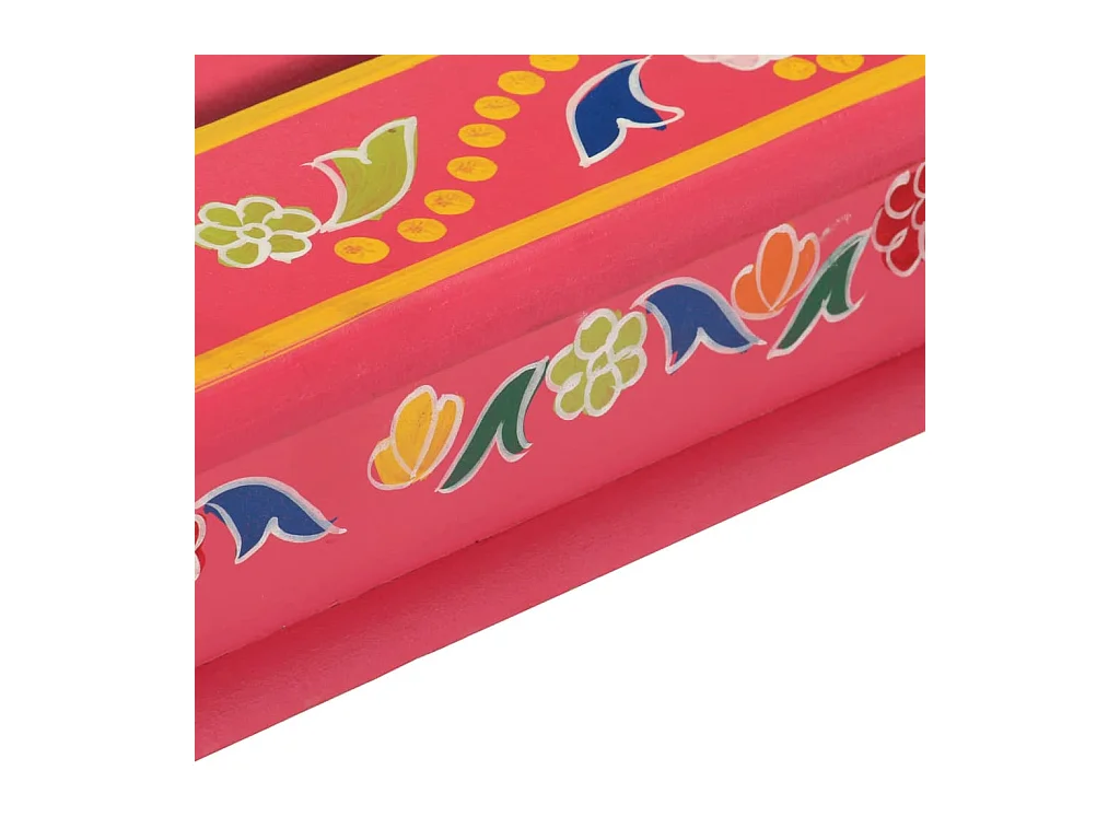 Roze salontafel van massief mangohout, handbeschilderd