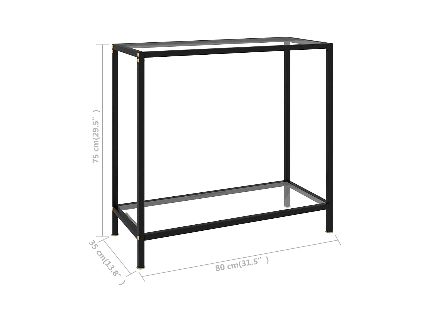 Consoletafel Transparant 80x35x75 cm Gehard glas