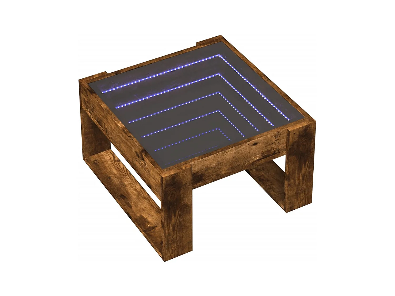 Table basse avec LED infini chêne fumé 50x53x30 cm