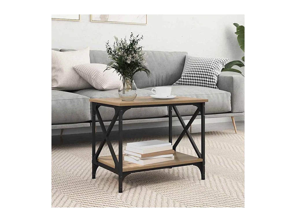 Table d'appoint chêne artisanal 55 x 38 x 45 cm