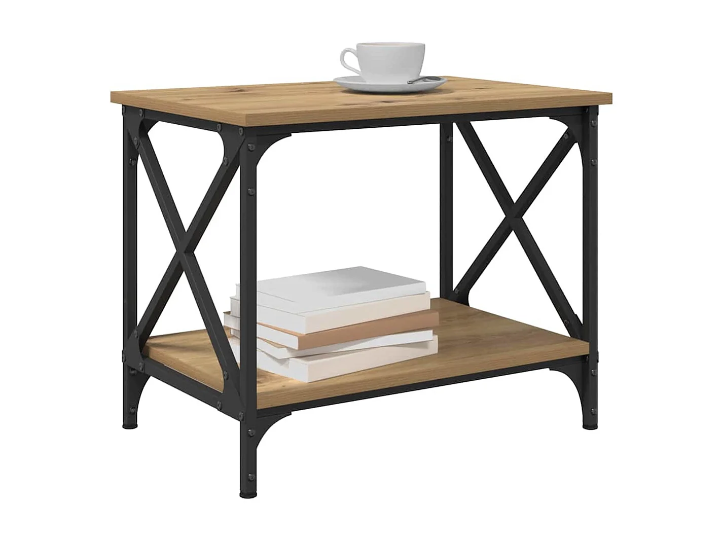 Table d'appoint chêne artisanal 55 x 38 x 45 cm