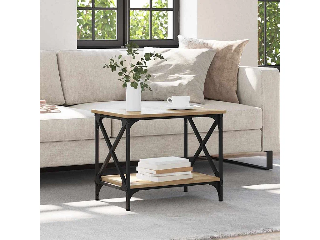 Table d'appoint chêne artisanal 55 x 38 x 45 cm