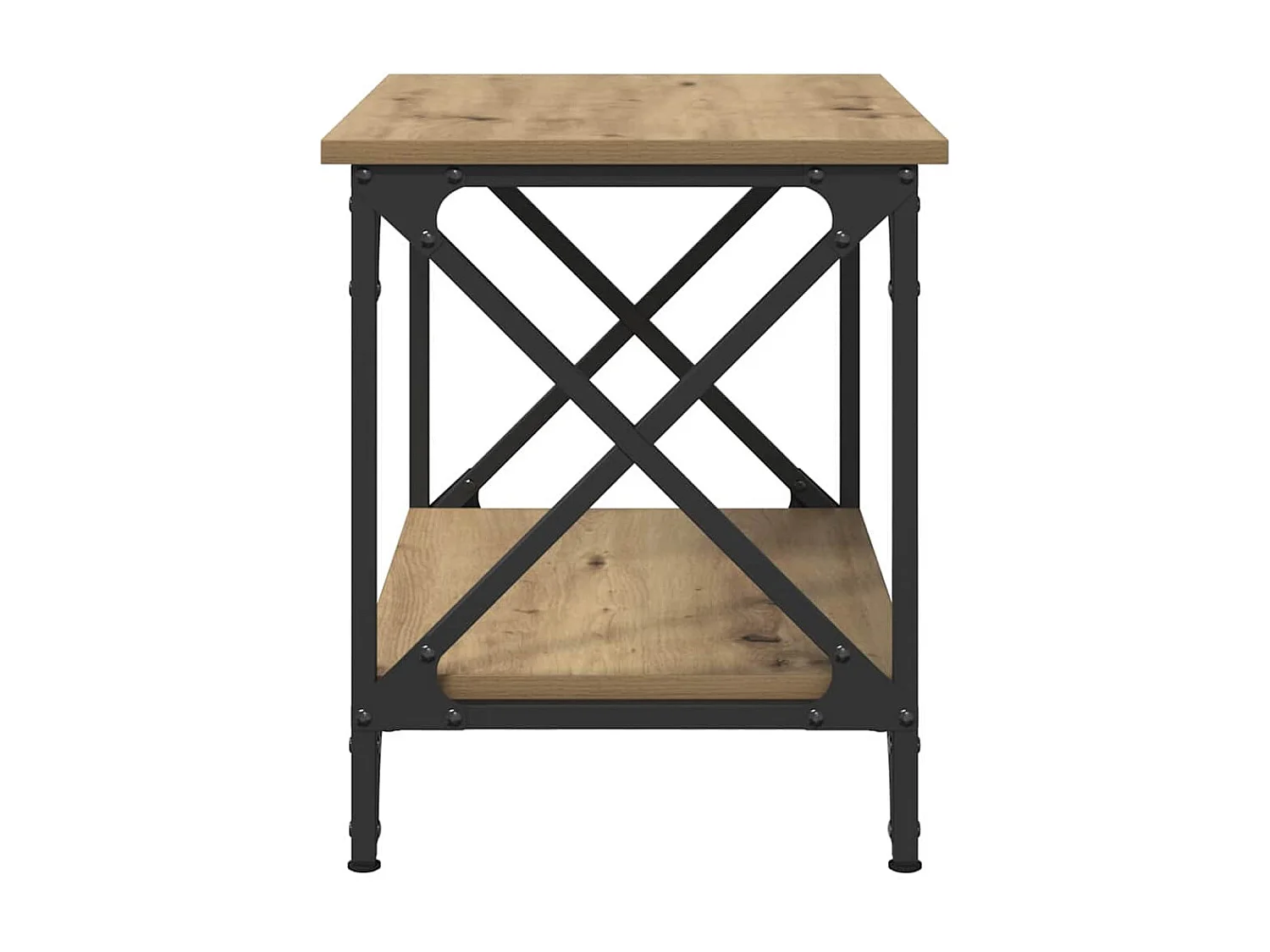 Table d'appoint chêne artisanal 55 x 38 x 45 cm