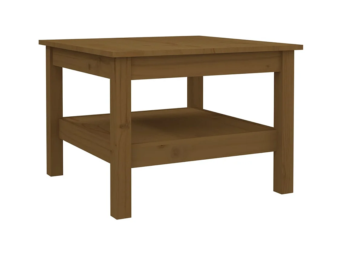 Table basse Marron miel 55x55x40 cm Bois massif de pin