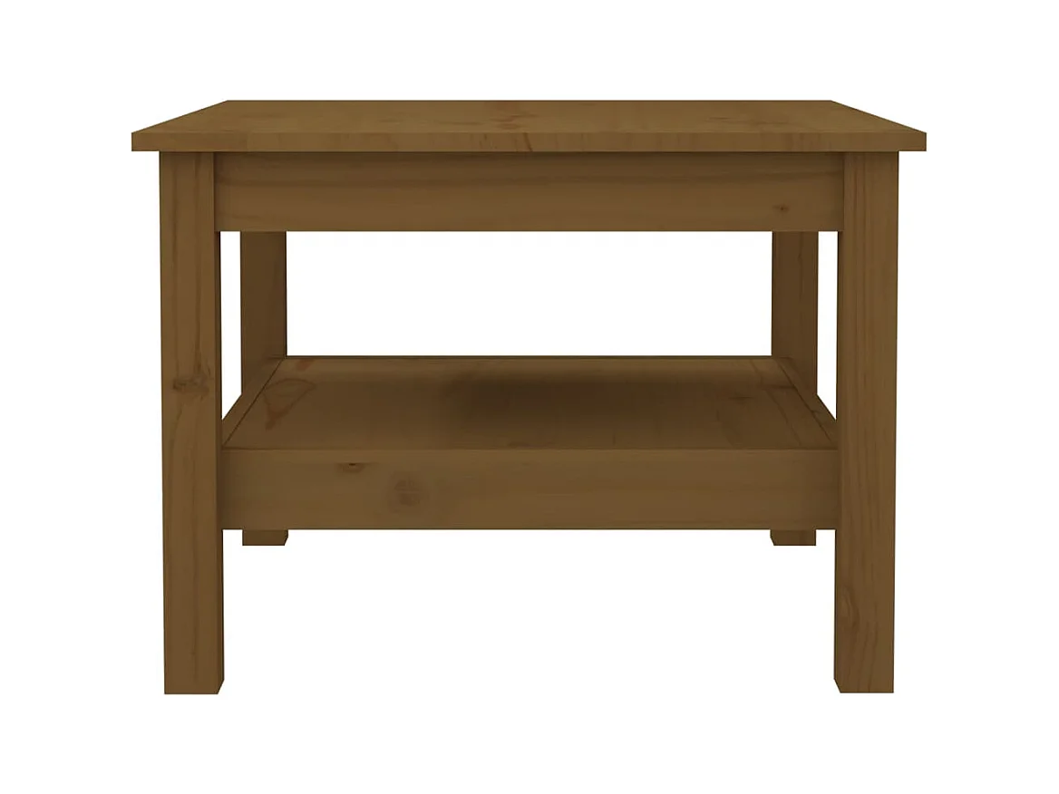 Table basse Marron miel 55x55x40 cm Bois massif de pin