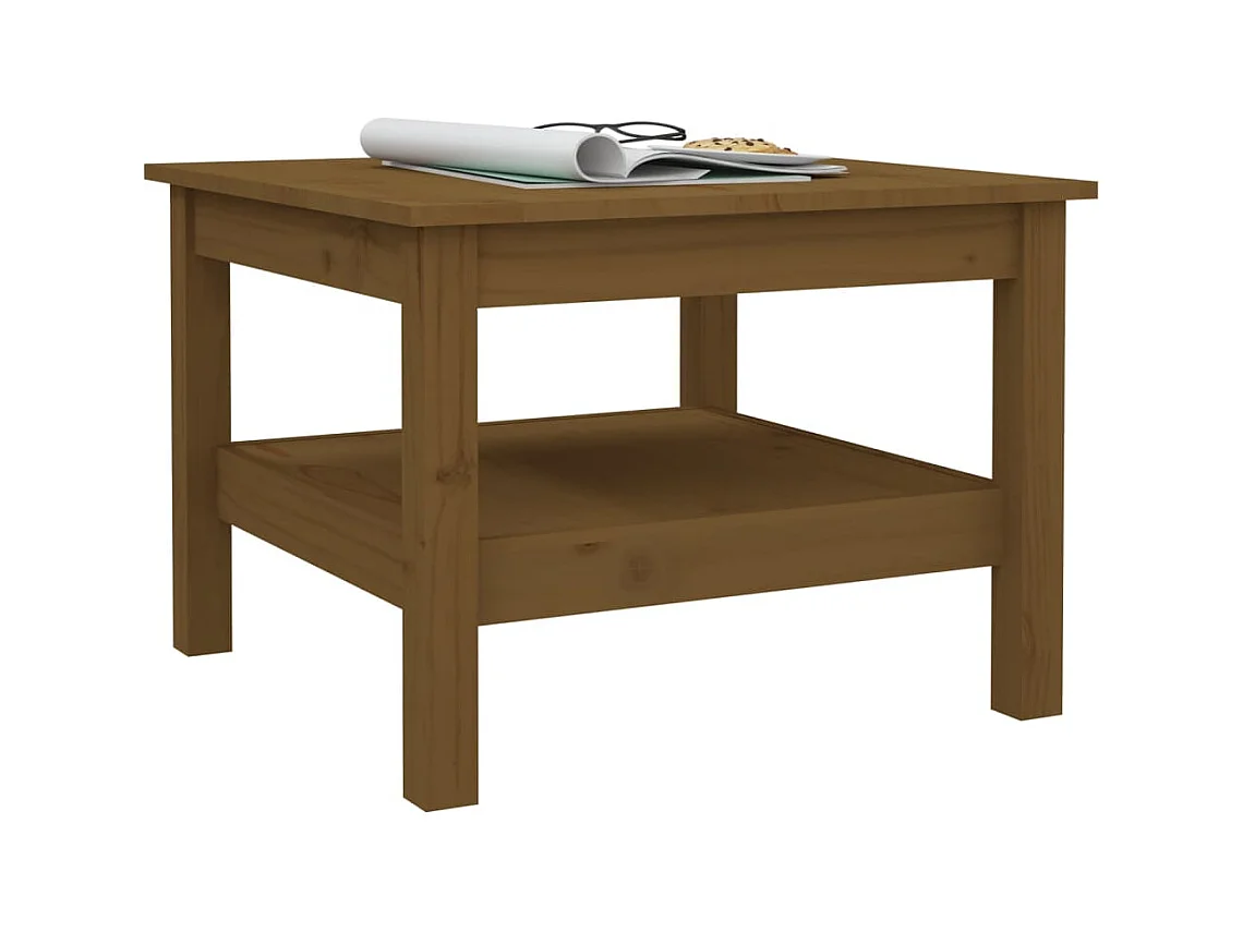 Table basse Marron miel 55x55x40 cm Bois massif de pin