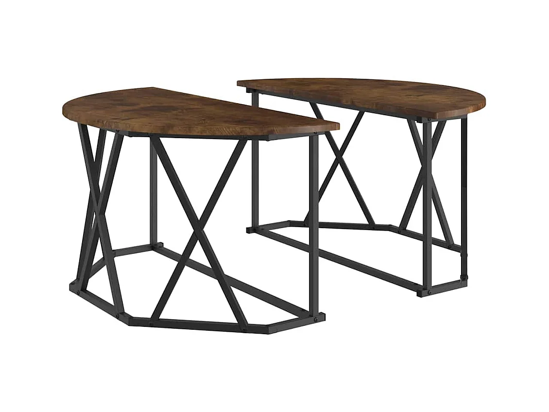 Mesa de centro de roble ahumado 80 x 80 x 42 cm