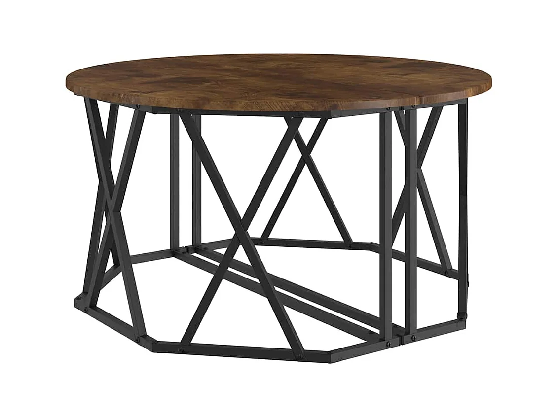 Mesa de centro de roble ahumado 80 x 80 x 42 cm