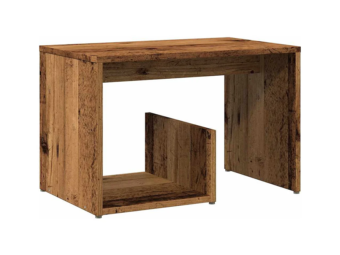 Tavolino laterale in legno antico 59x36x38 cm in legno ingegnerizzato
