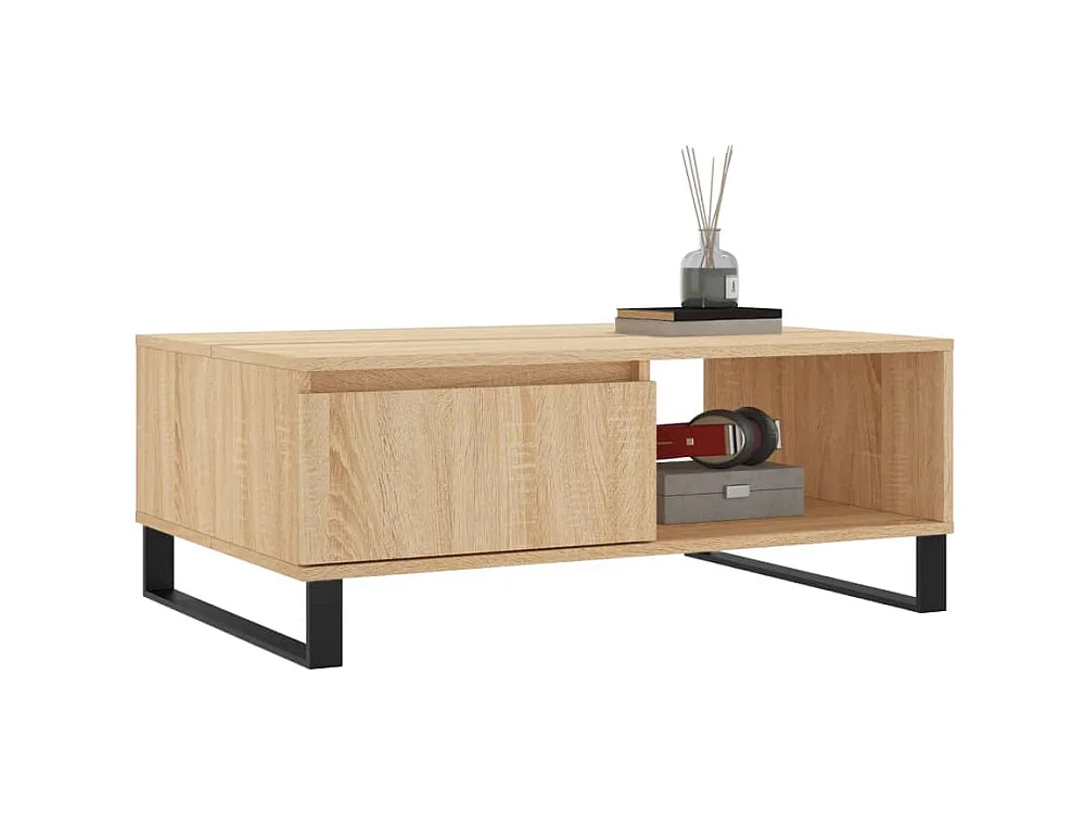 Table basse chêne sonoma 90x60x35 cm bois d'ingénierie