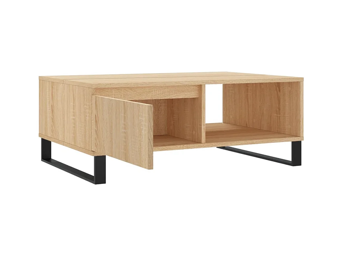 Table basse chêne sonoma 90x60x35 cm bois d'ingénierie