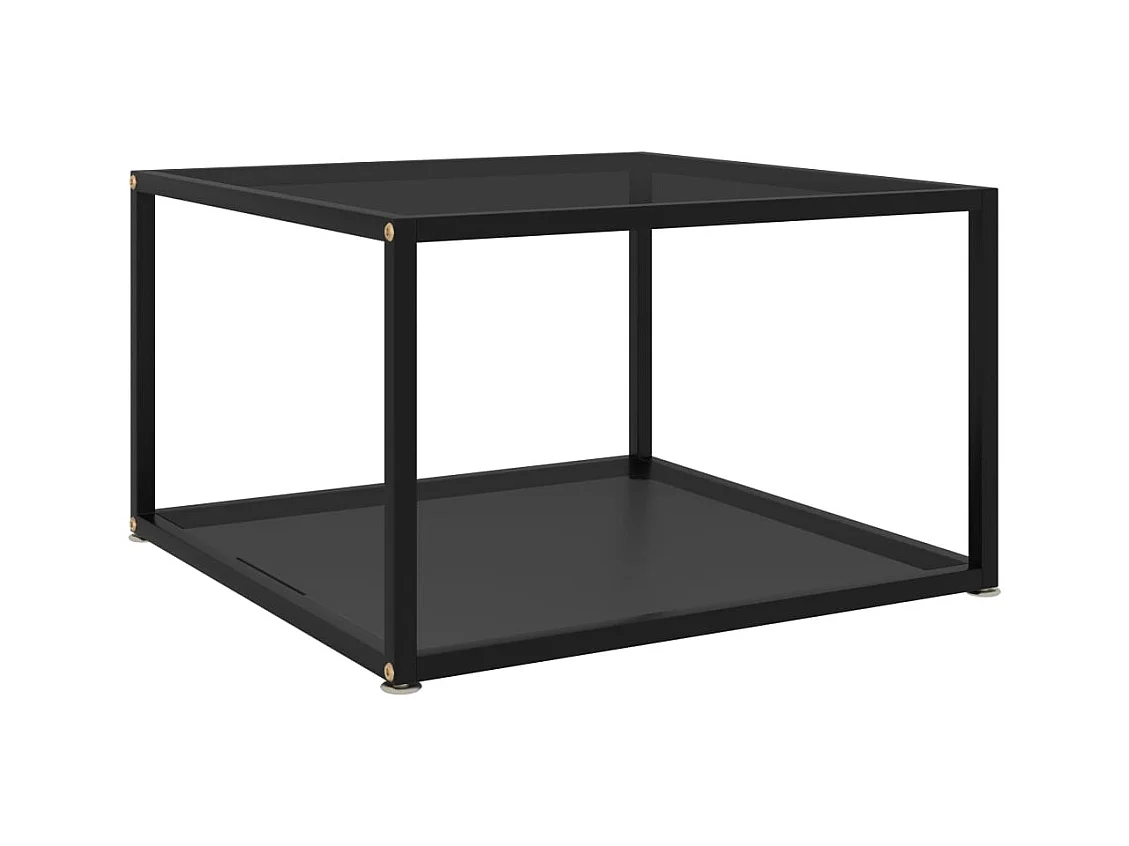 Table basse Noir 60x60x35 cm Verre trempé