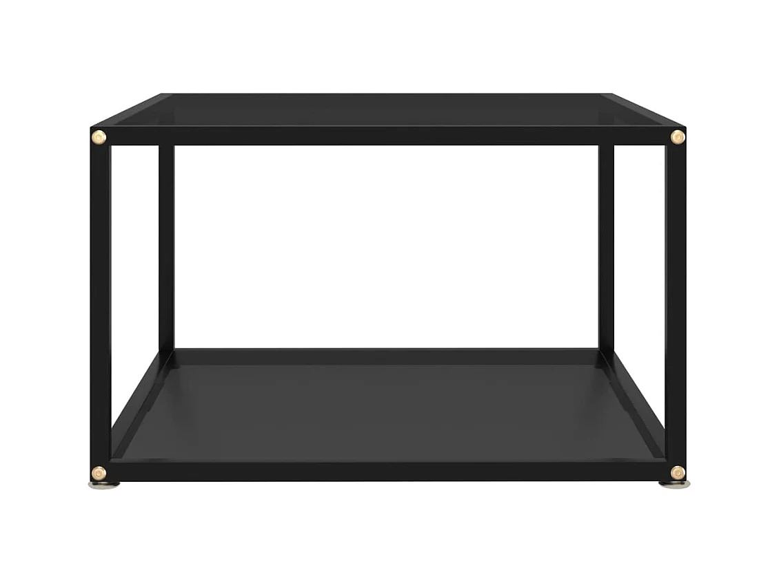 Table basse Noir 60x60x35 cm Verre trempé