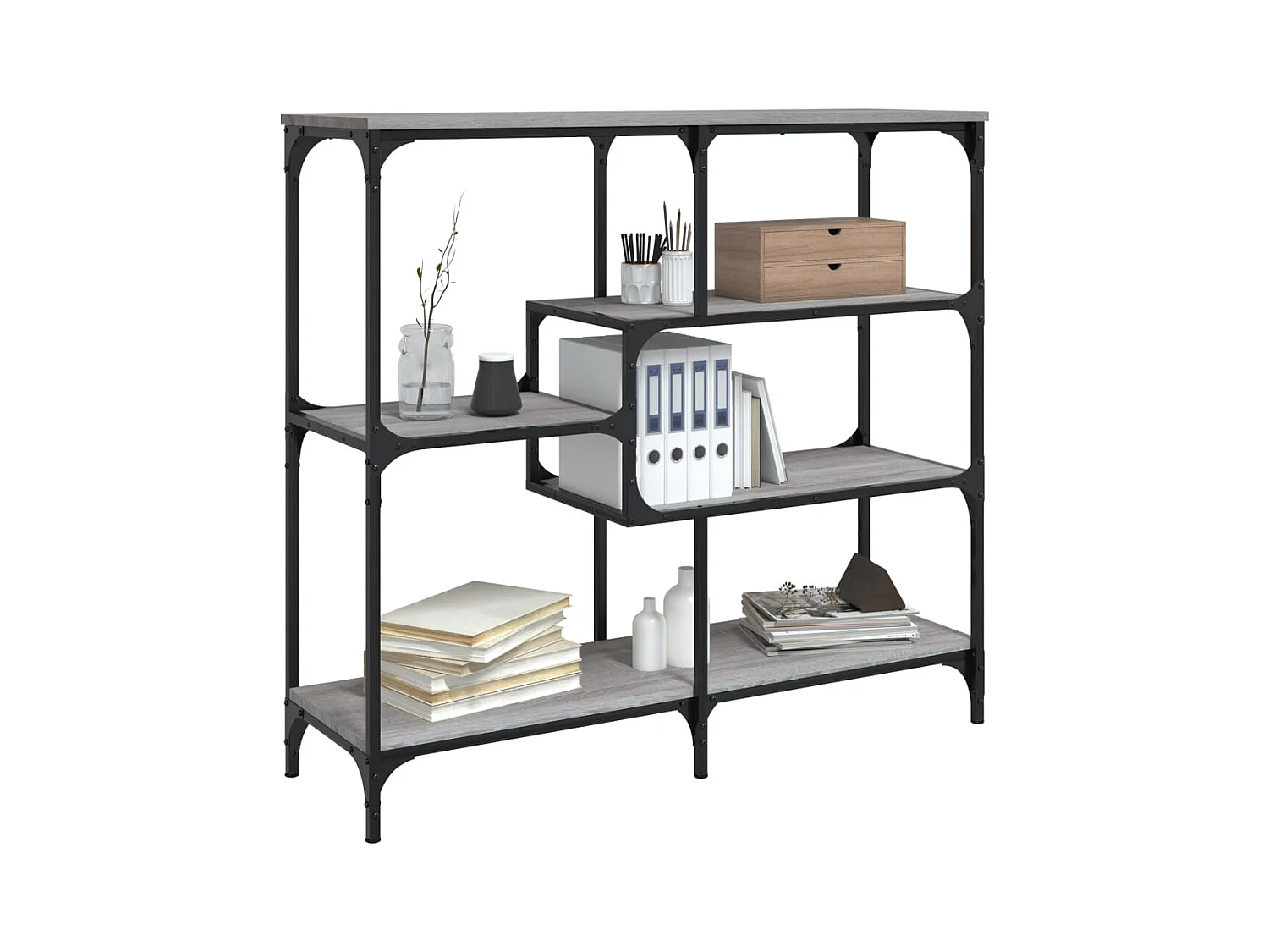 Table console sonoma gris 103x32x95 cm bois d'ingénierie