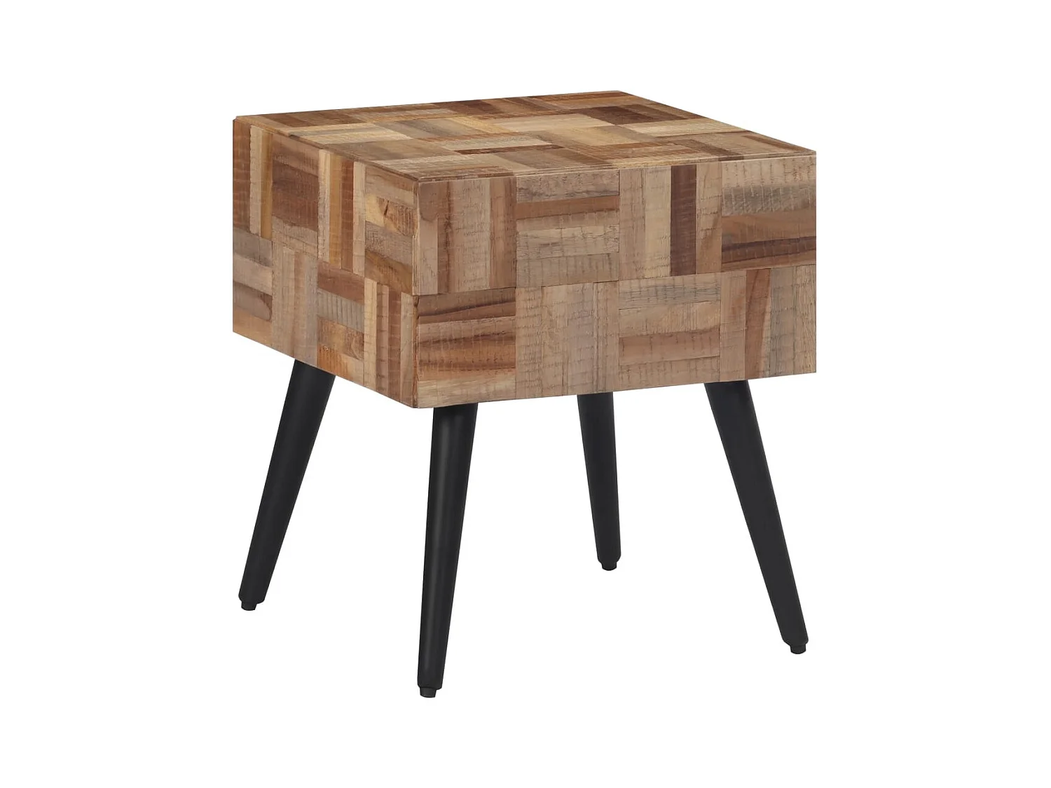 Mesa auxiliar 40x40x45 cm teca maciza recuperada