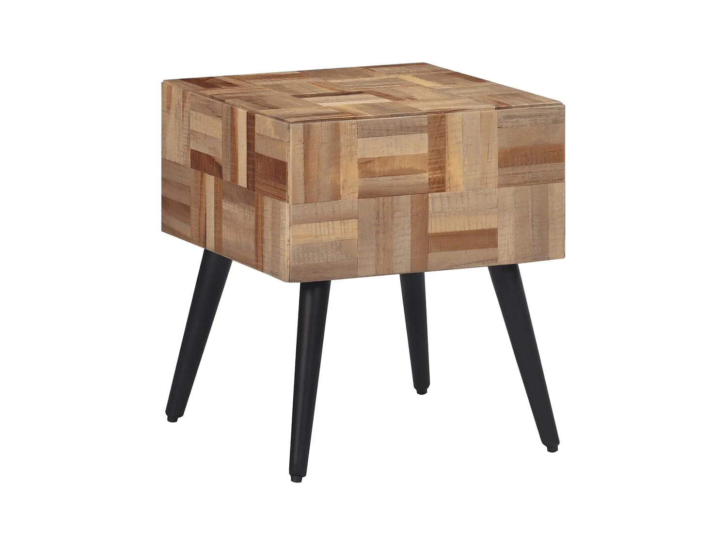 Mesa auxiliar 40x40x45 cm teca maciza recuperada