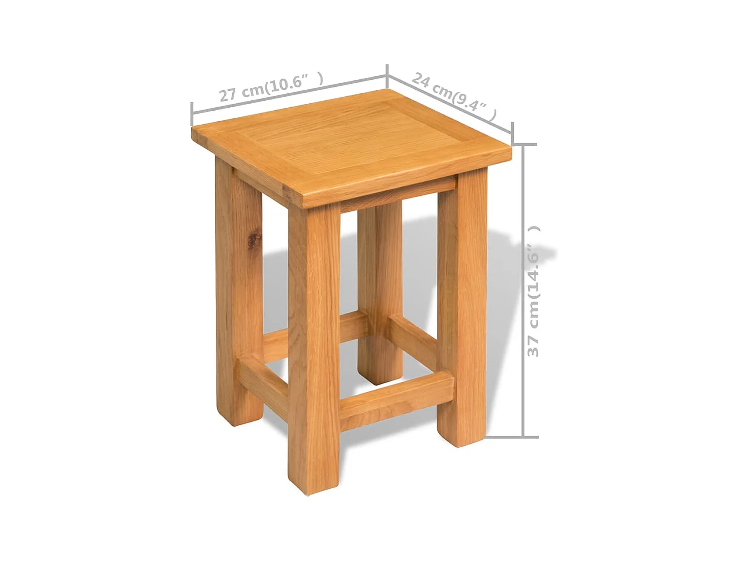 Bijzettafels 2 stuks 27 x 24 x 37 cm Massief eikenhout