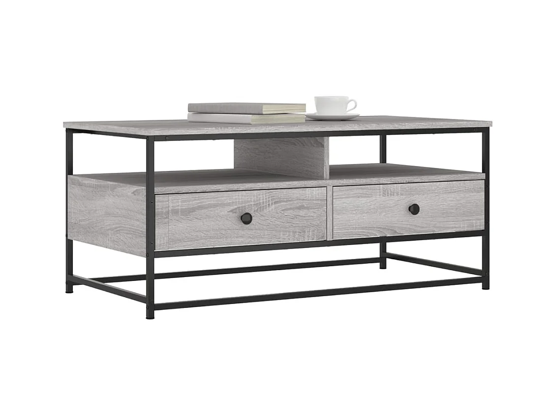 Sonoma salontafel grijs 100x51x45 cm bewerkt hout