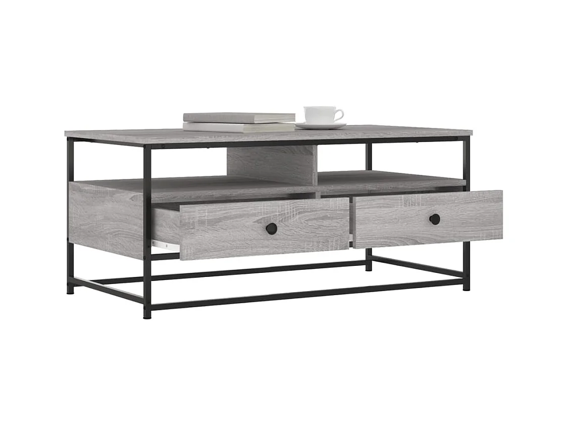 Sonoma salontafel grijs 100x51x45 cm bewerkt hout