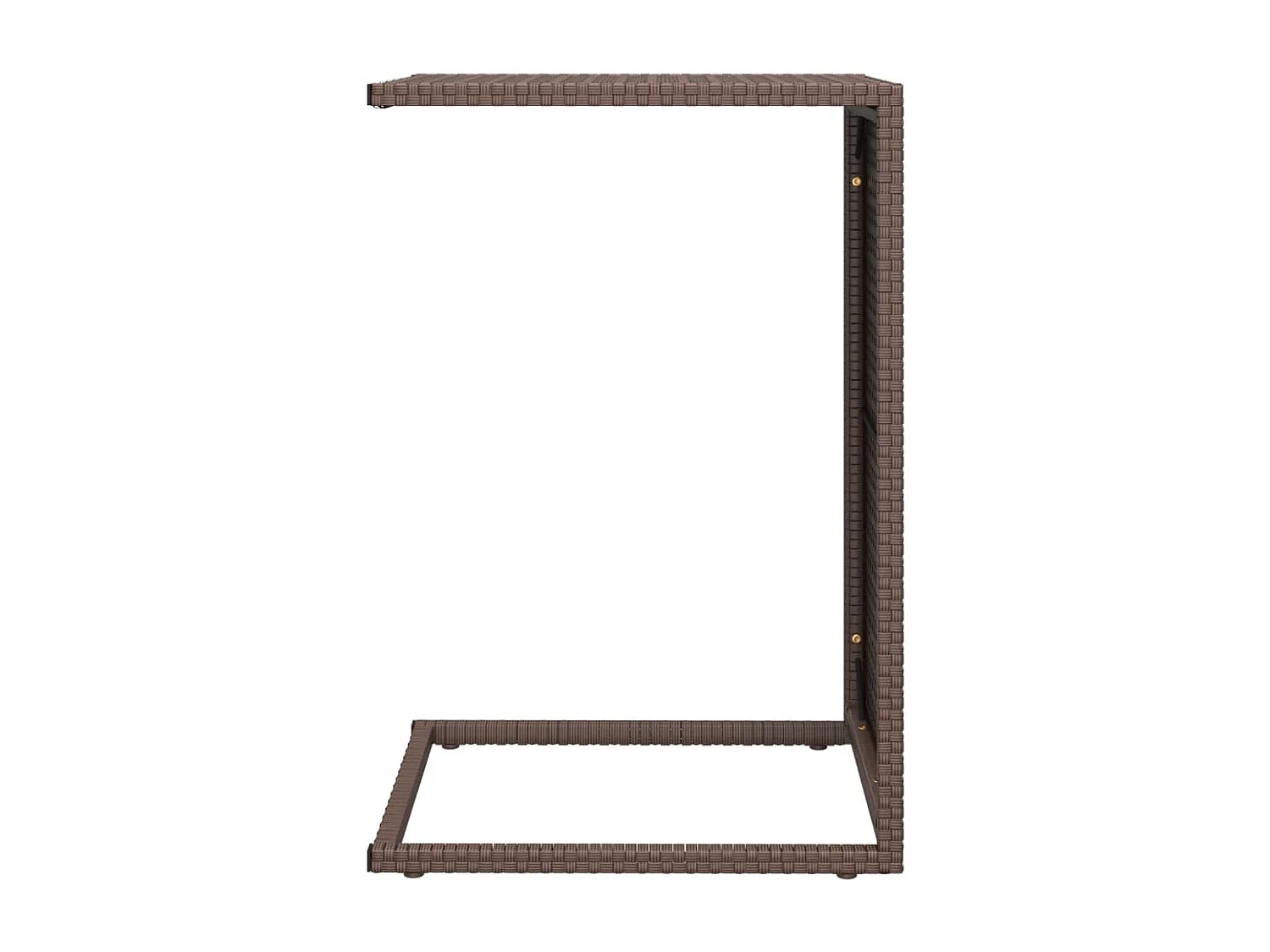 Bruine C-vormige tafel 40x35x60 cm geweven hars